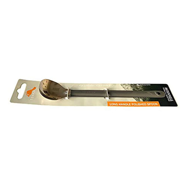 TOAKS titanium long handled spoon in packaging