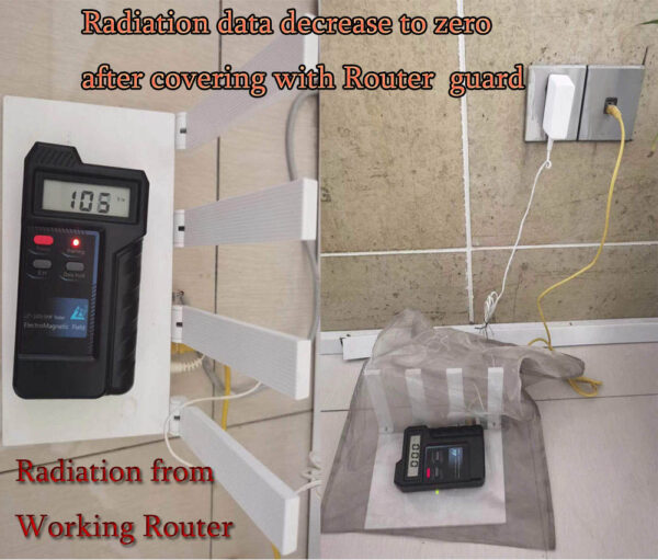 EMF radiation reducing wifi modem bag/shield size dimensions