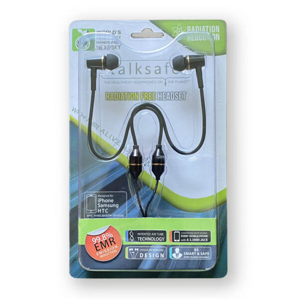 Radiation free air tube headset in packaging