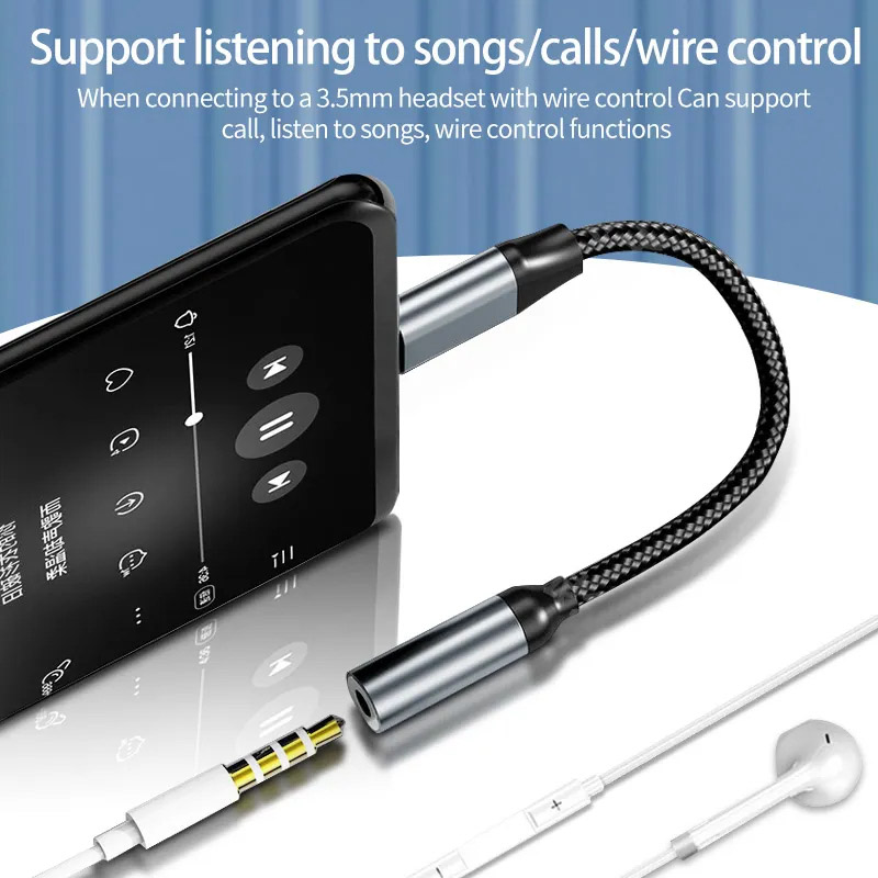 thumbnail interactive-video image 1 of USB-C To 3.5mm Audio Adapter – Universal Headphone Jack Converter For Samsung & More 1 of 3