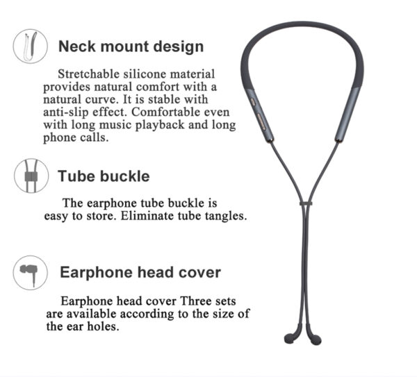 EMF BLE air tube headphones features