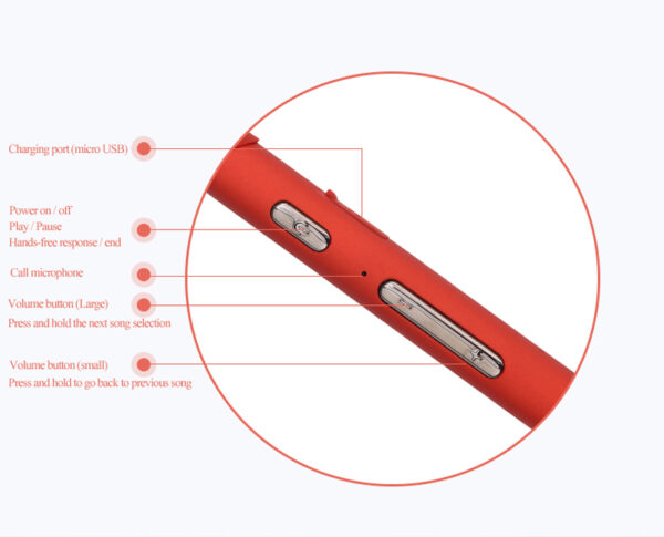air tube headphones controls